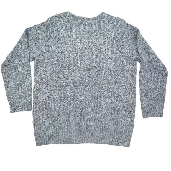 By Design Women's Knit V Neck Long Sleeve Pullover Sweater Heather blue Size 1X - Picture 6 of 8
